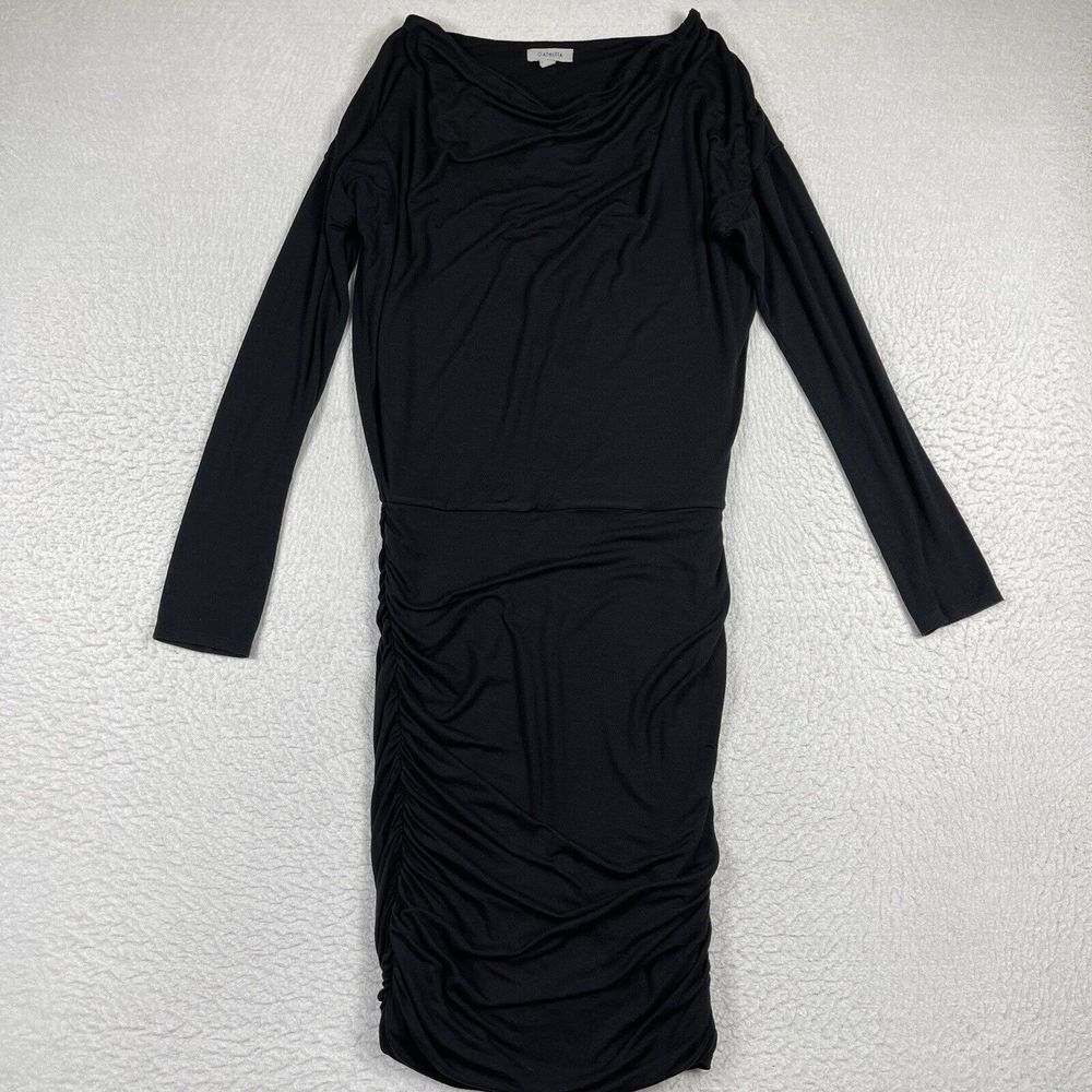 Athleta Dress Womens Small Solstice Draping Cowl Neck Fitted‎ Work Career Casual